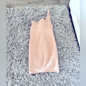 One shoulder ribbed dress